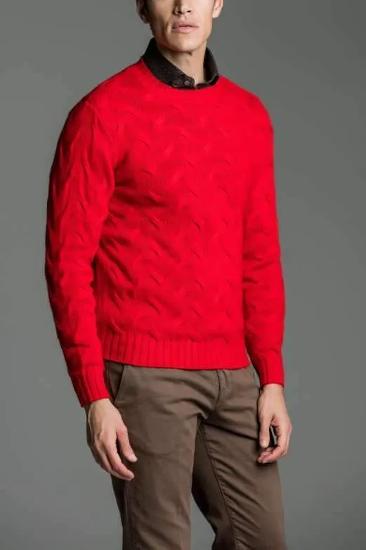 Maglia paricollo a treccia in lana cashmere - Kevin Spacey