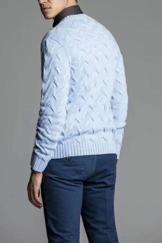 Maglia paricollo a treccia in lana cashmere - Kevin Spacey