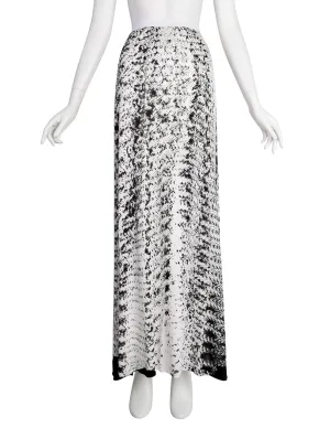 Maison Martin Margiela Vintage SS 1999 Black White Sequin Trompe L'oeil Maxi Skirt
