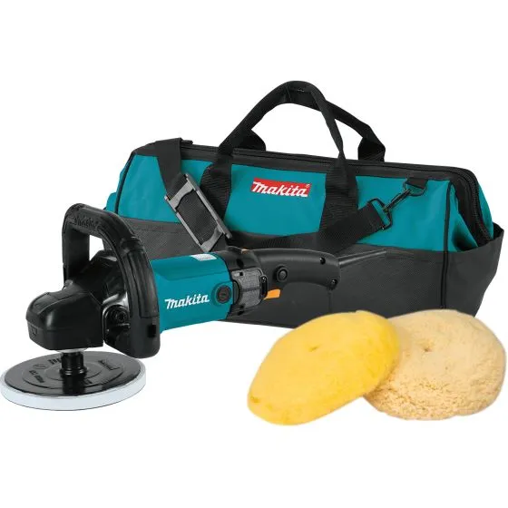 Makita® 9237CX3 Variable-Speed Sander Polisher, 8 in Dia Pad, 5/8-11 Arbor, 0 to 3200 rpm, Rat Tail Handle