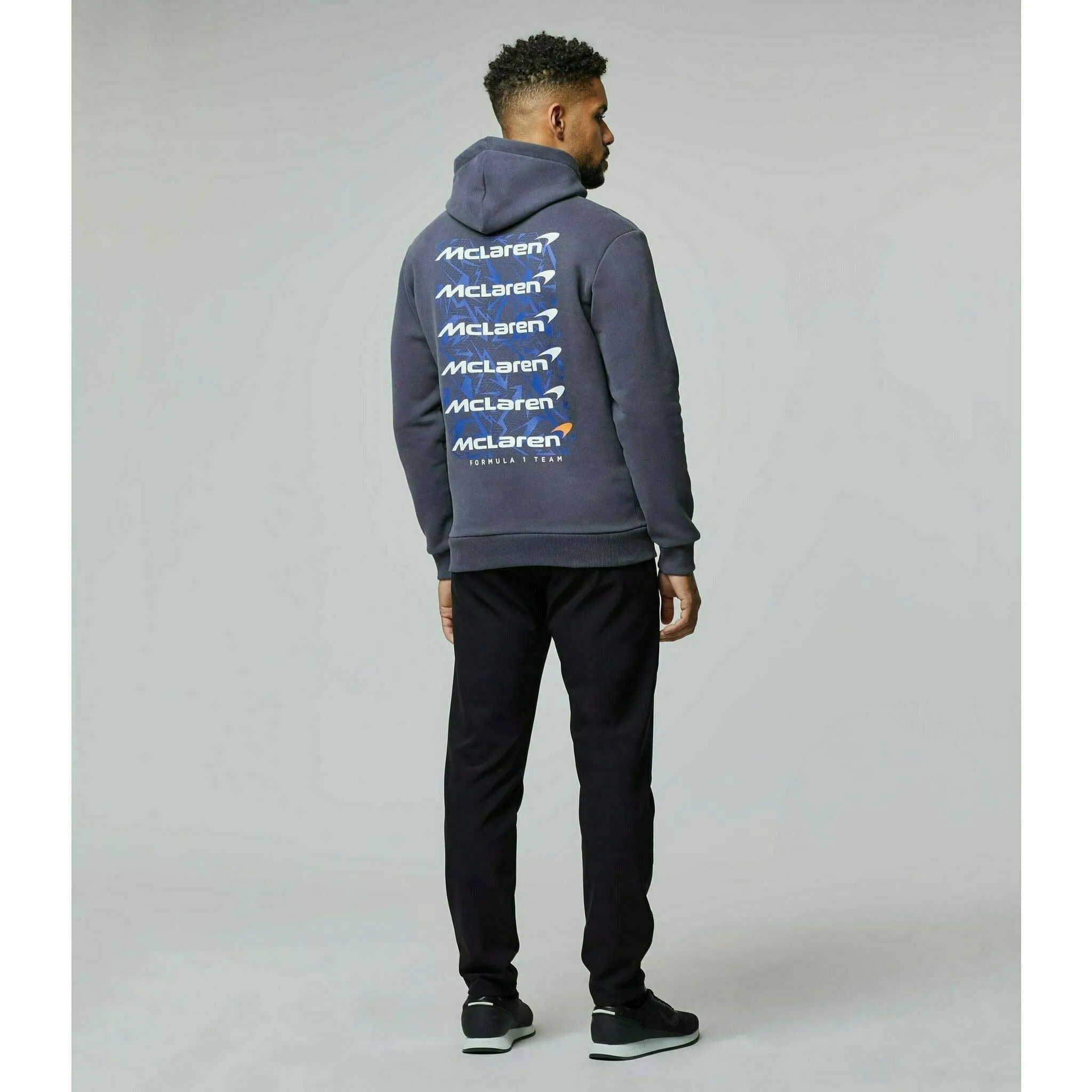 McLaren F1 Men's Small Speedmark Logo Hoodie -White/Vega Blue/Phantom
