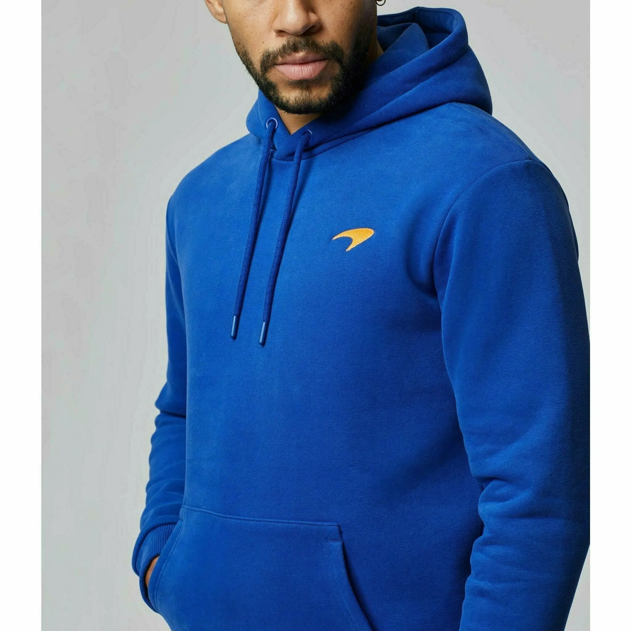McLaren F1 Men's Small Speedmark Logo Hoodie -White/Vega Blue/Phantom
