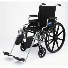 Medline K4 Basic 18" Lightweight Wheelchair, Swing back Desk Length Arms, Elevating Legrests