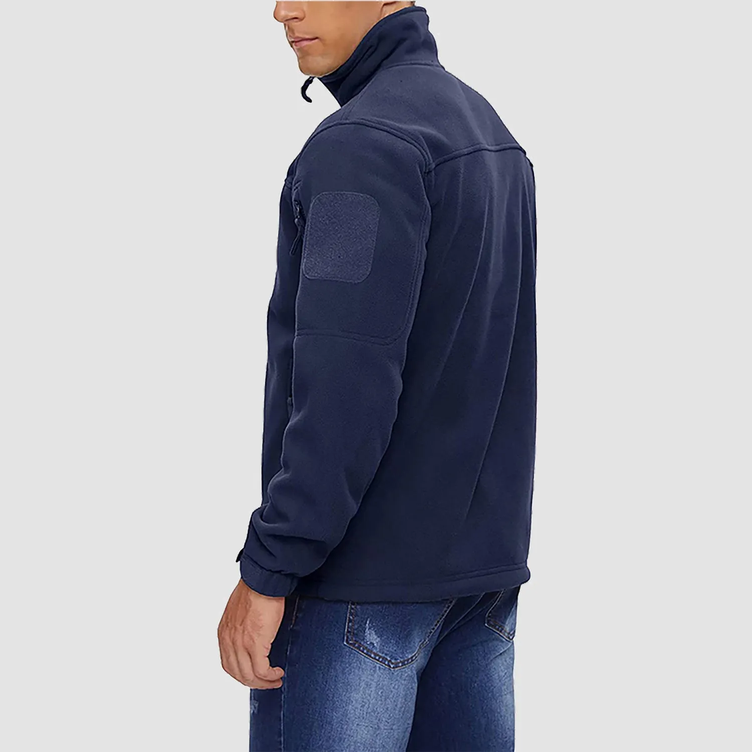 Men's Fleece Tactical Jacket Stand Collar Military Field Jackets