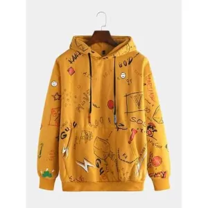 Mens Funny Hand-painted Hoodies