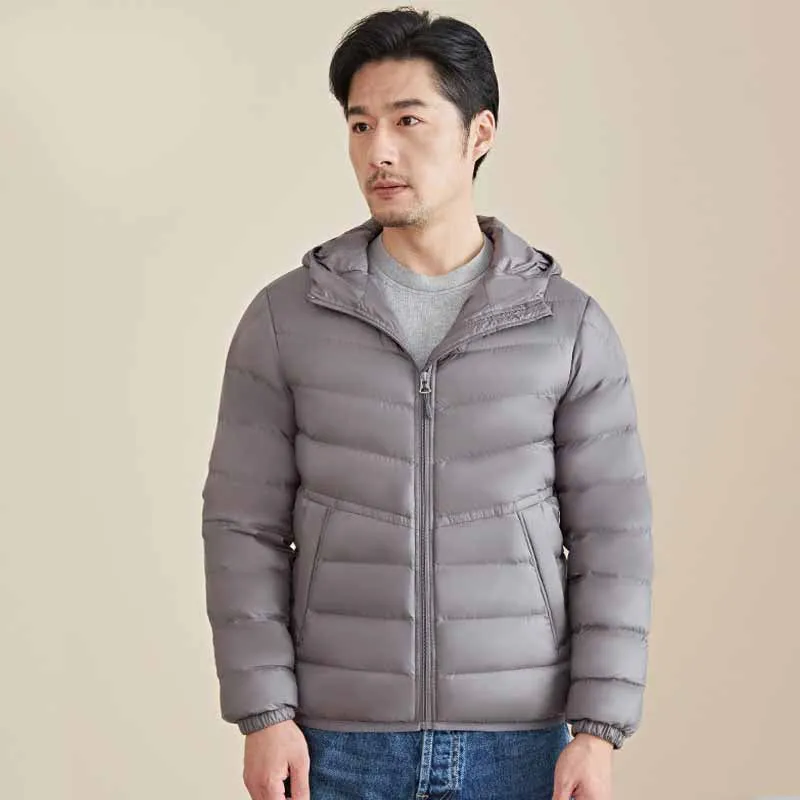 Men's Hooded Lightweight Short Down Jacket