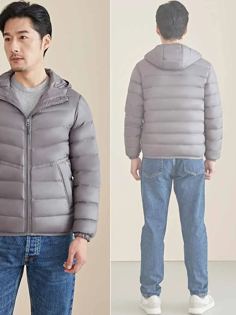 Men's Hooded Lightweight Short Down Jacket