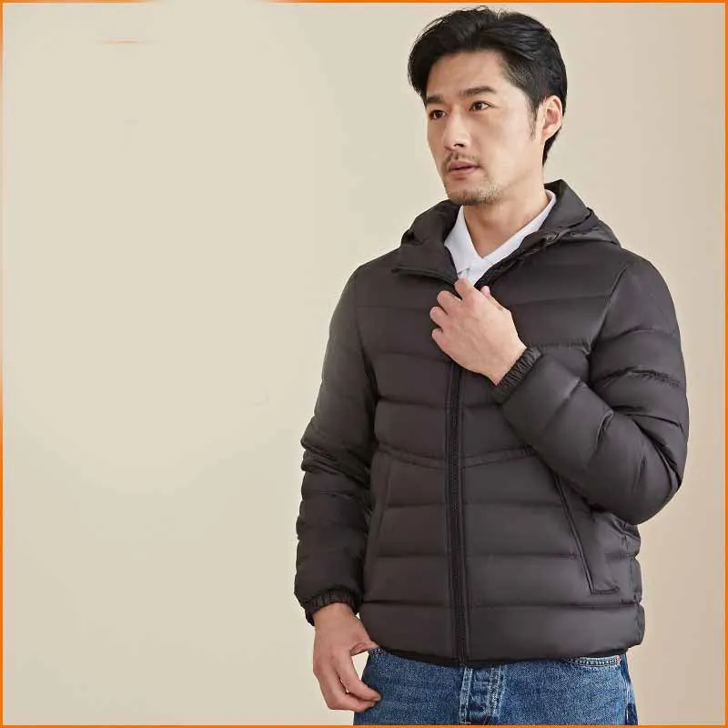 Men's Hooded Lightweight Short Down Jacket
