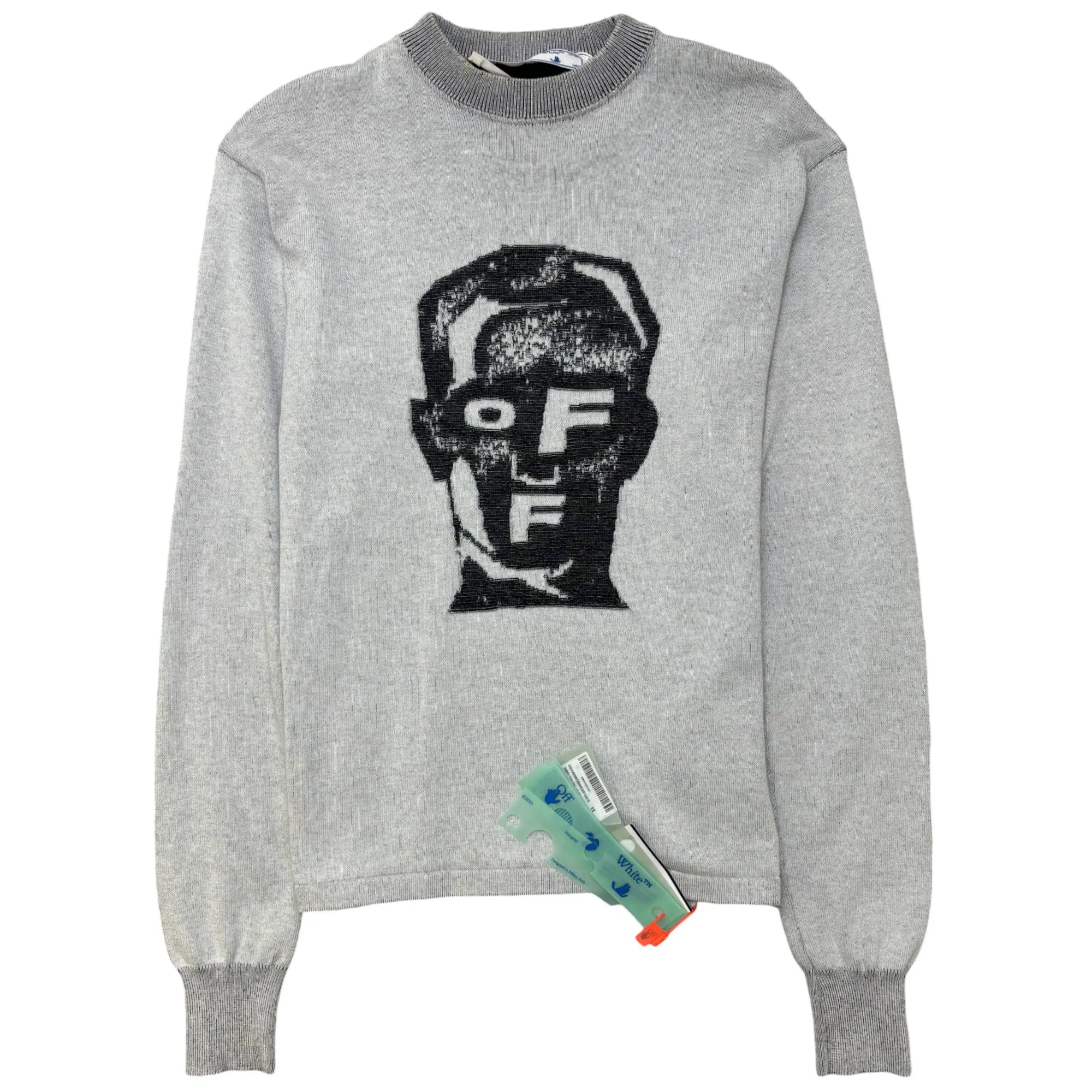 Men's Masked Face Logo Jumper Grey Size XS