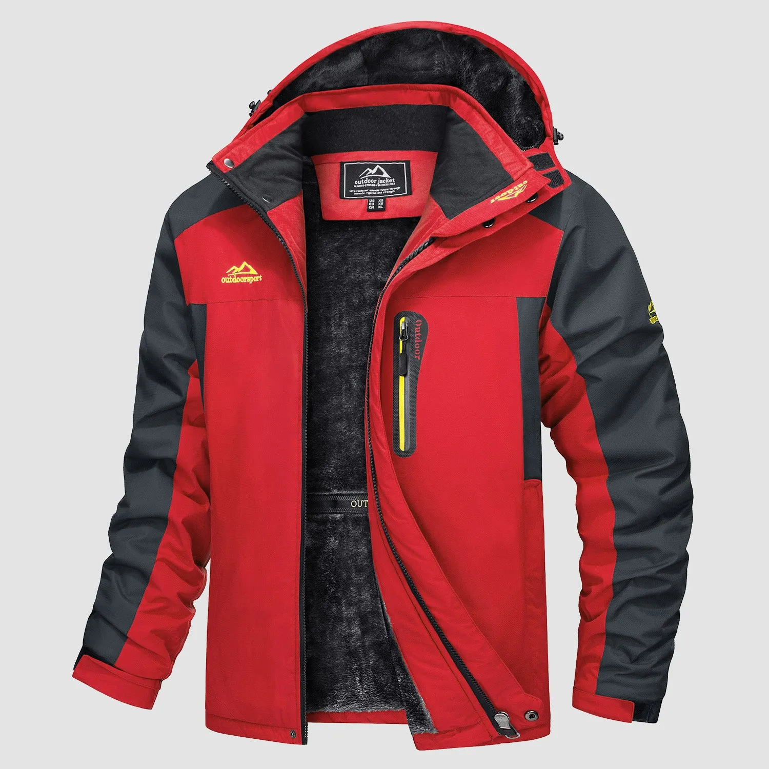 Men's Water Resistant Ski Jacket - Fleece Lined Parka