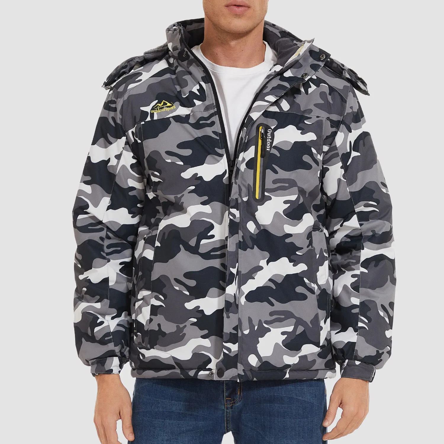 Men's Water Resistant Ski Jacket - Fleece Lined Parka