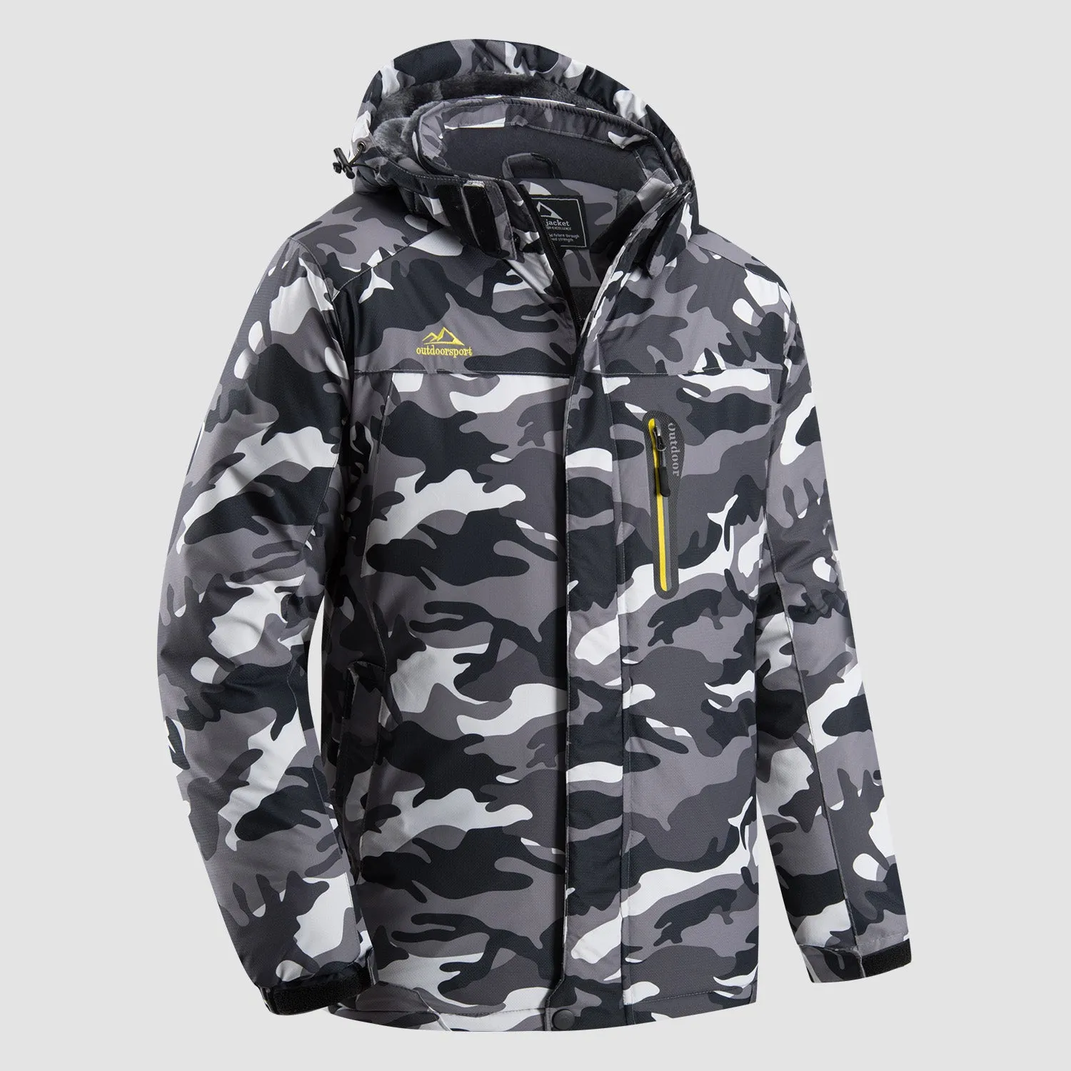 Men's Water Resistant Ski Jacket - Fleece Lined Parka