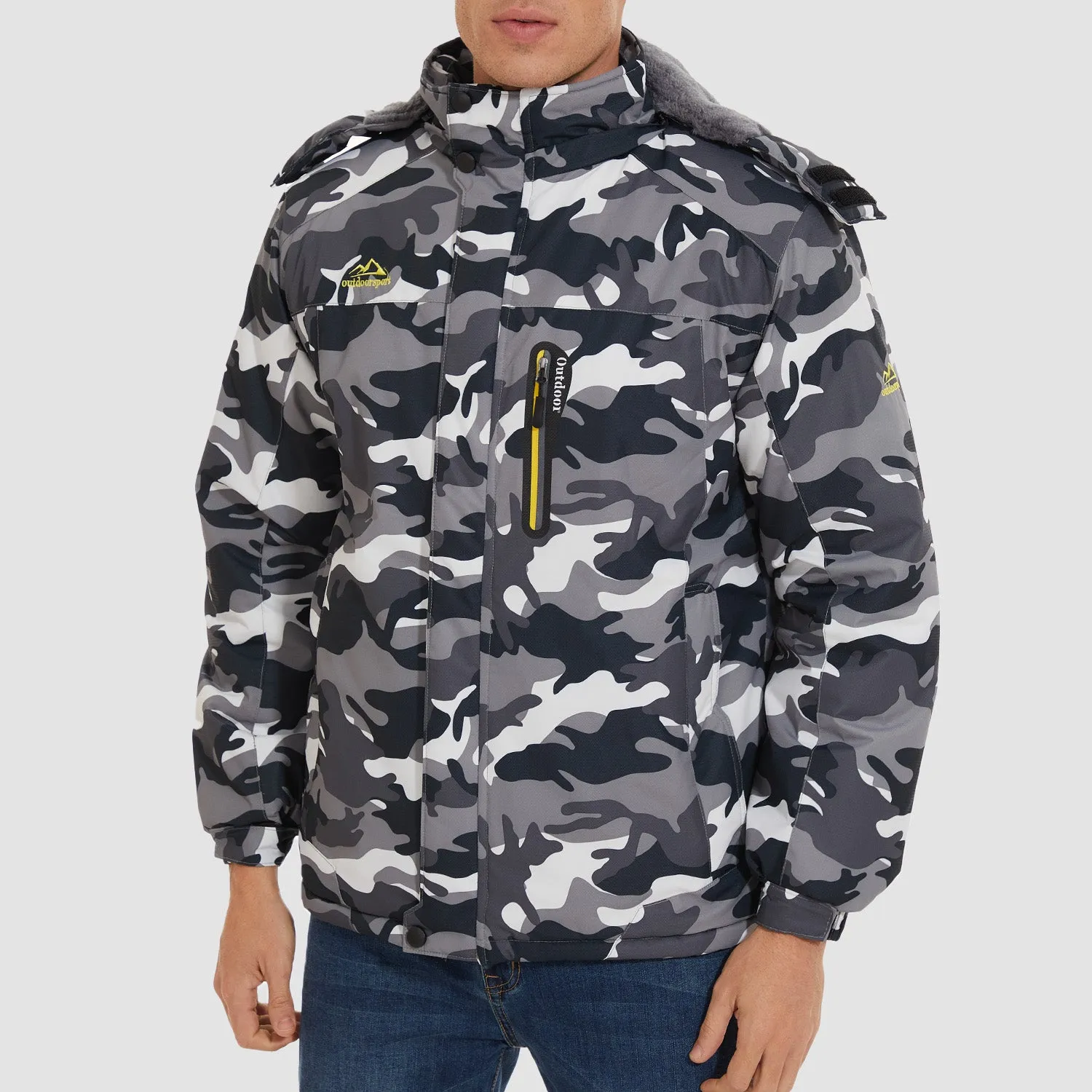 Men's Water Resistant Ski Jacket - Fleece Lined Parka
