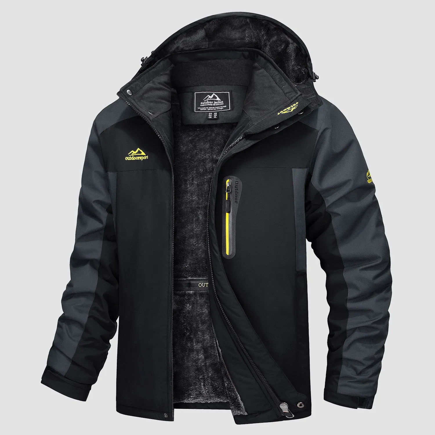 Men's Water Resistant Ski Jacket - Fleece Lined Parka