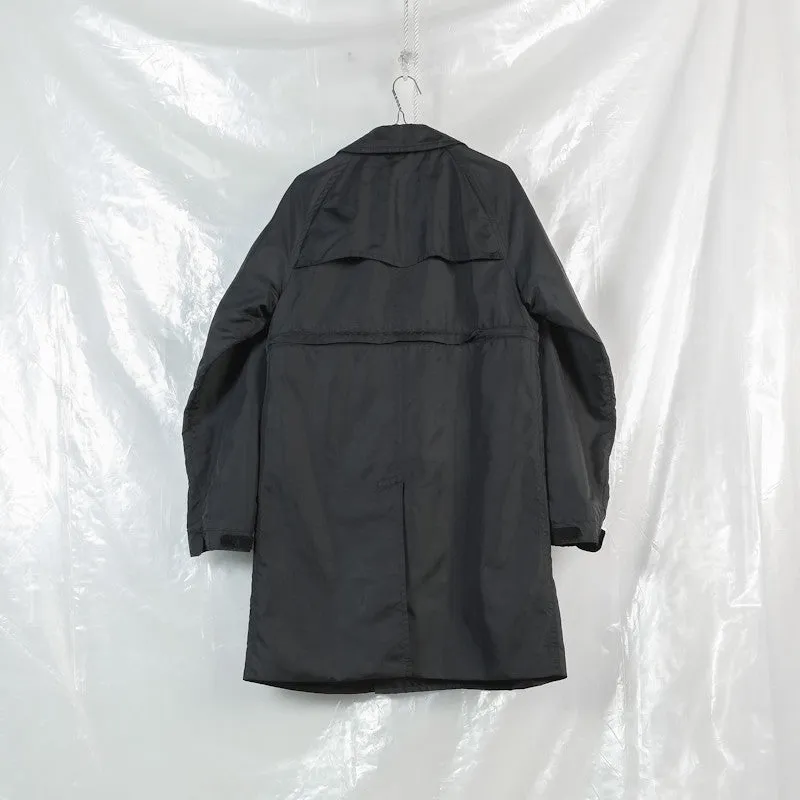 mesh lined zip trench coat