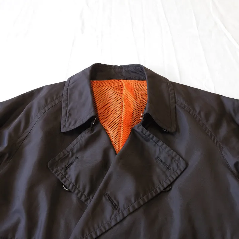 mesh lined zip trench coat