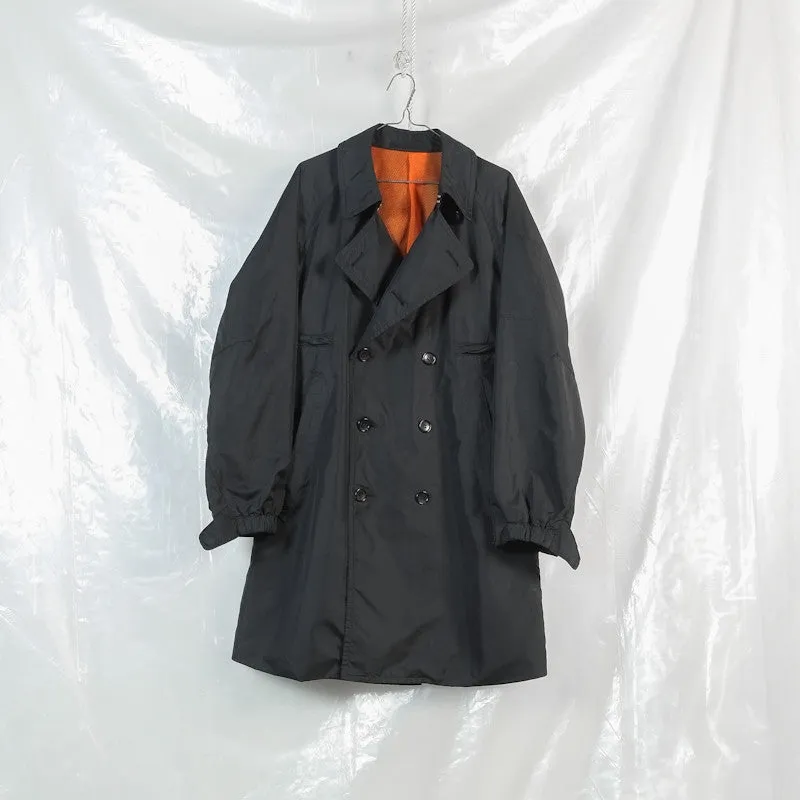 mesh lined zip trench coat