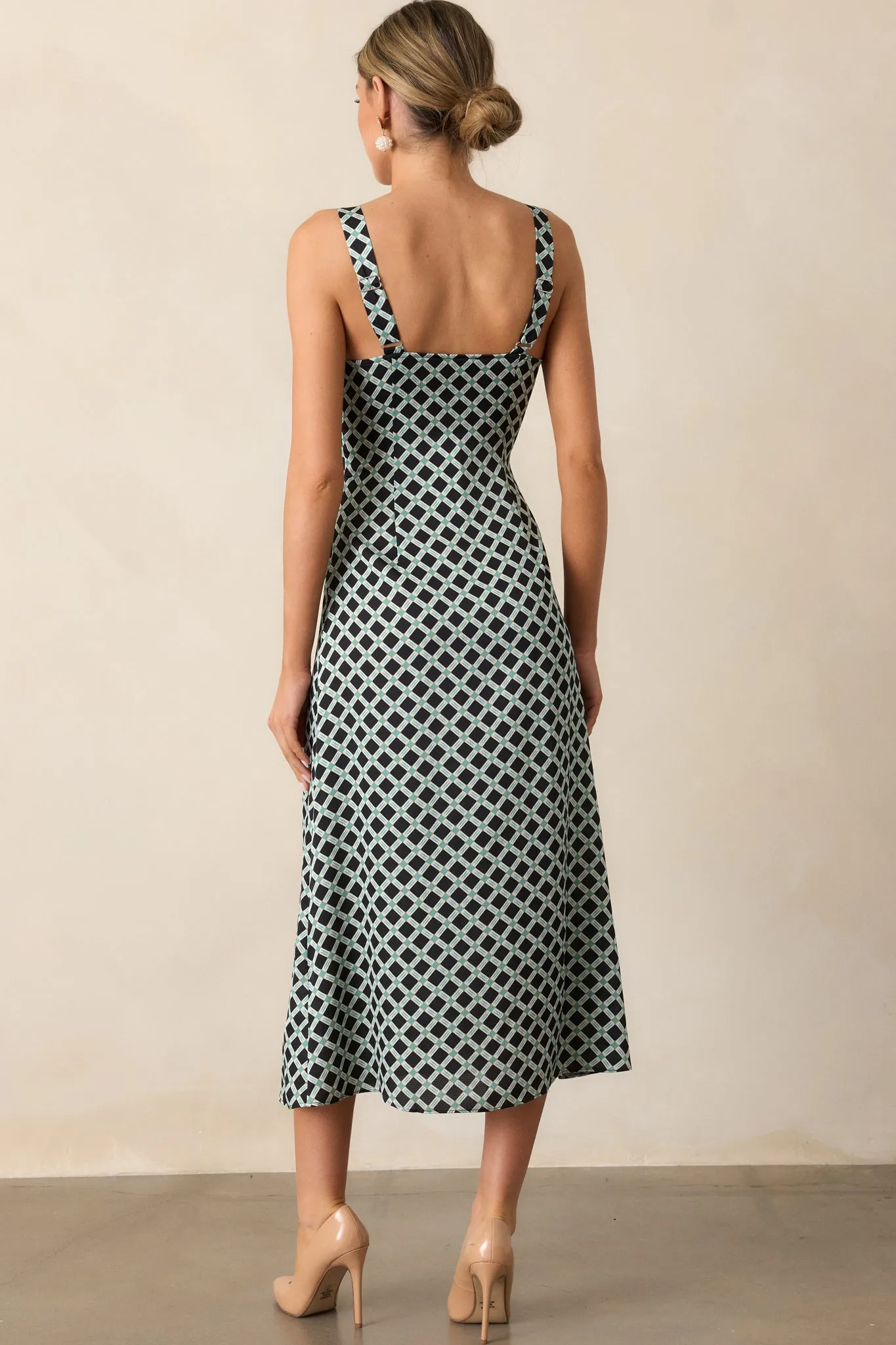 MINKPINK Nova Black Bias Slip Midi Dress