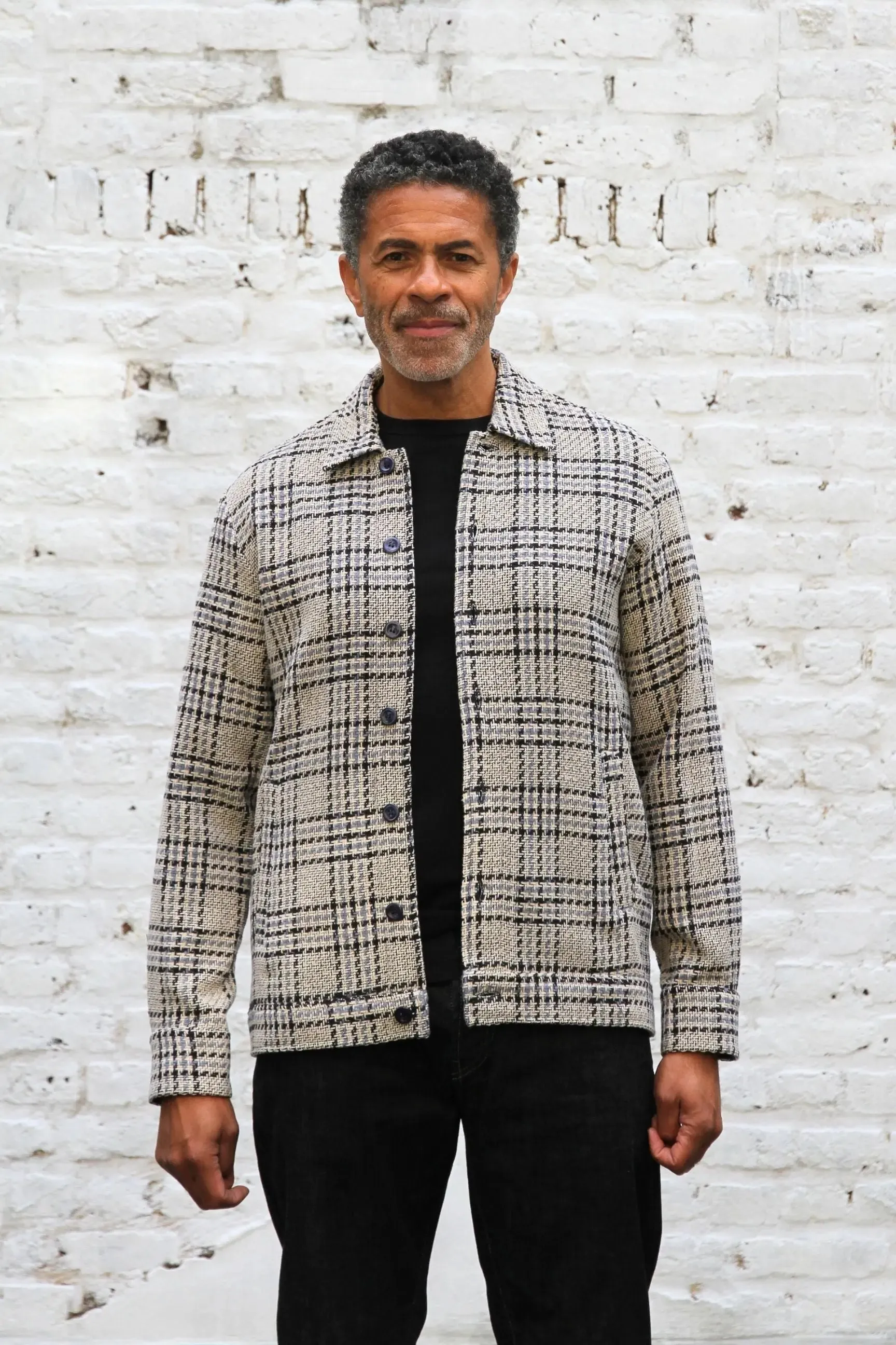 Montague Overshirt - Sky Ecru Black