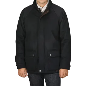 Navy Blue Cashmere Car Coat