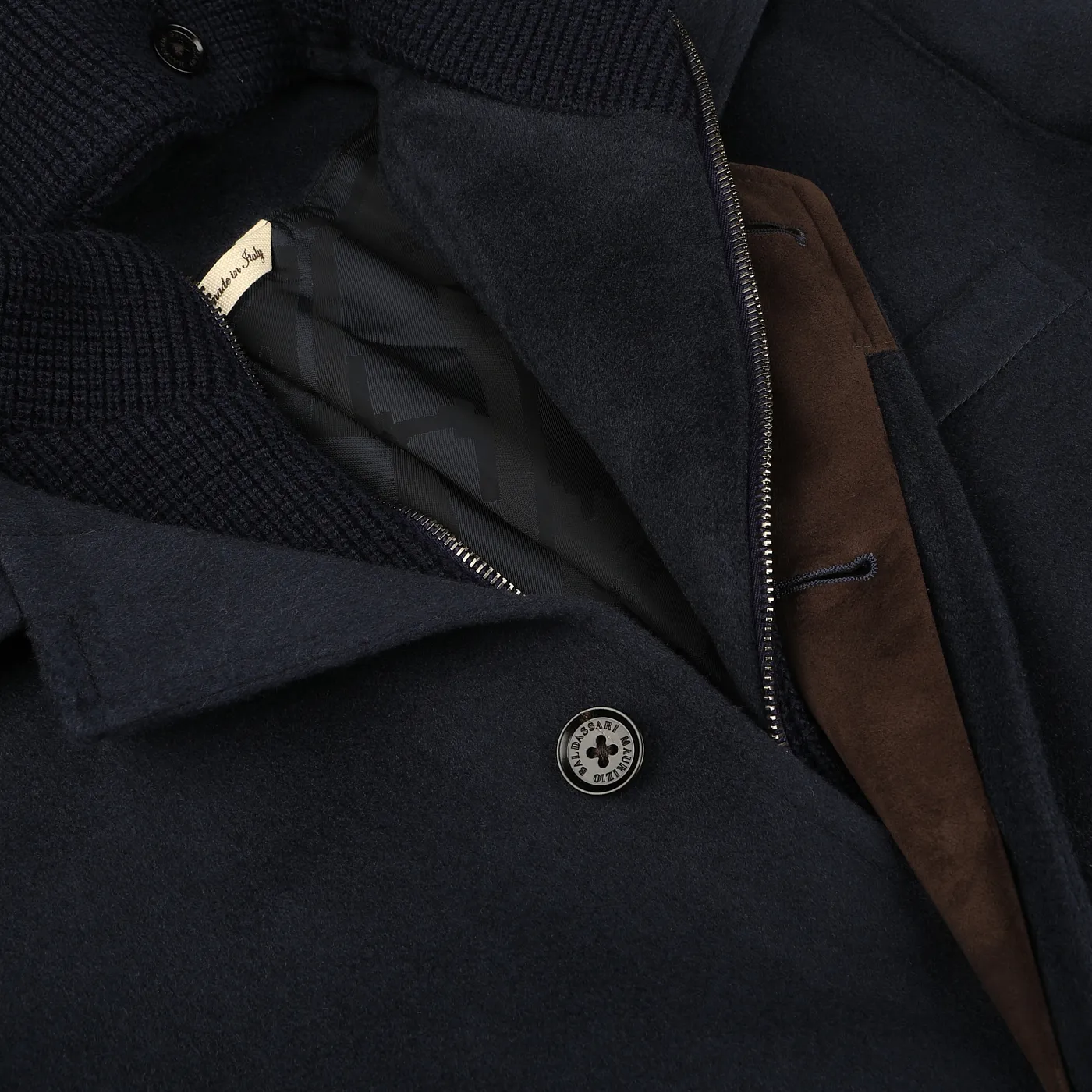 Navy Cashmere Half Padded Chore Coat