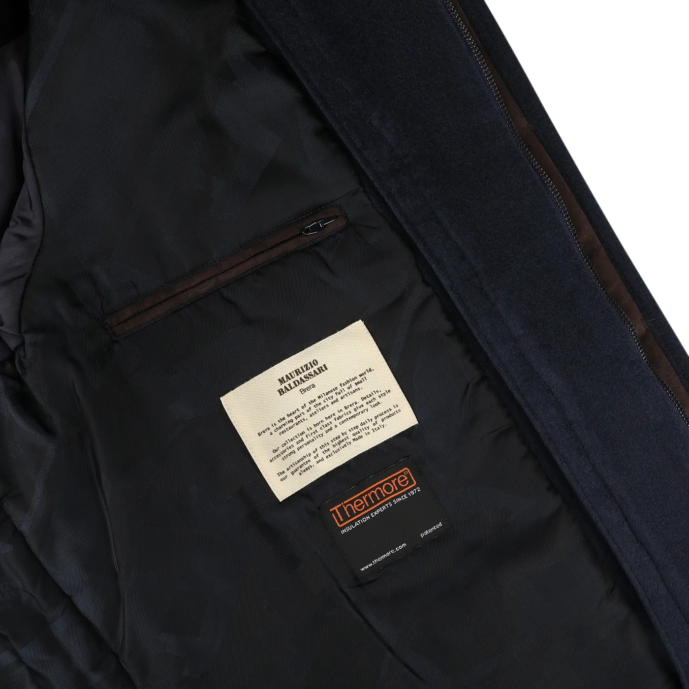 Navy Cashmere Half Padded Chore Coat