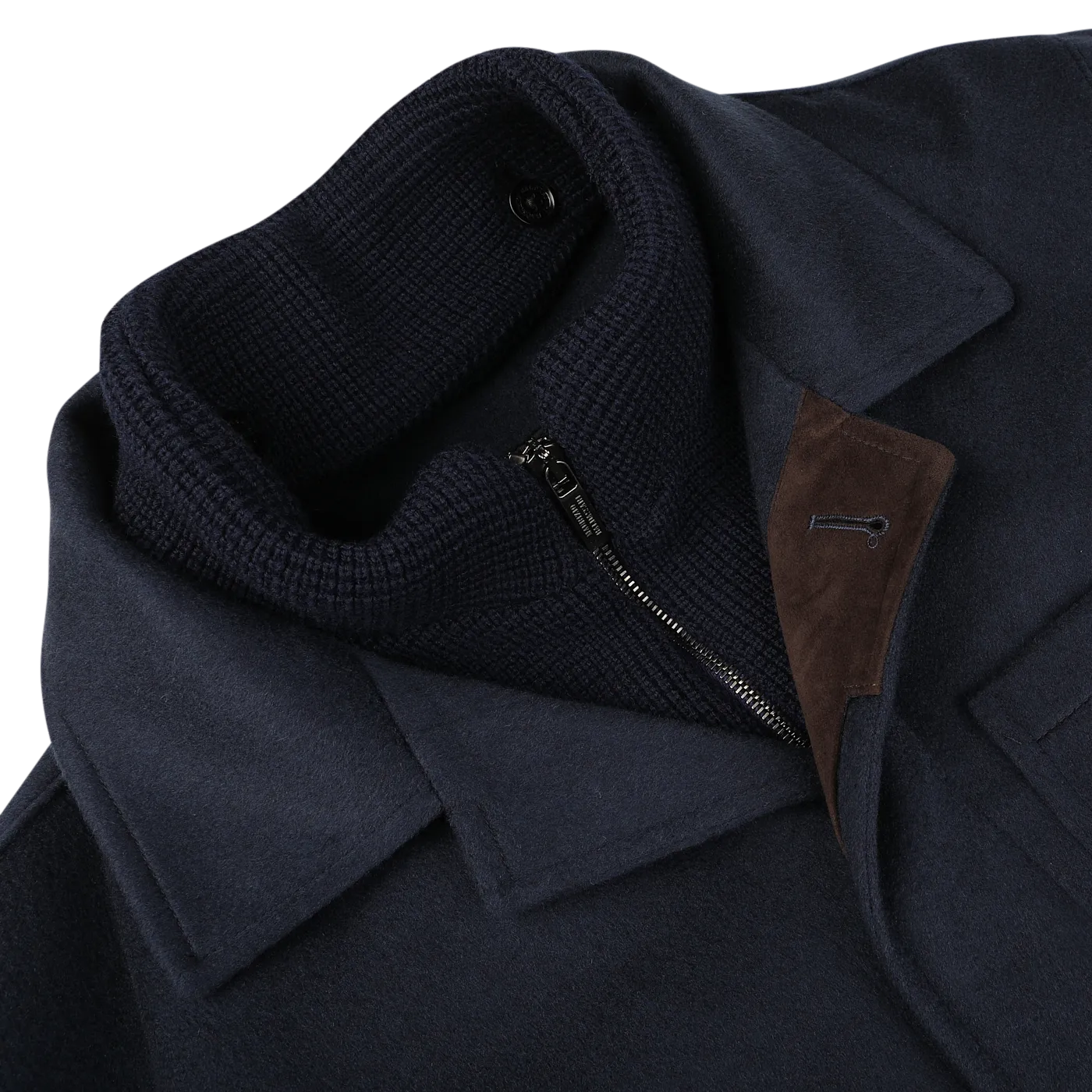 Navy Cashmere Half Padded Chore Coat