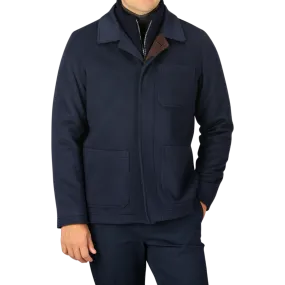 Navy Cashmere Half Padded Chore Coat