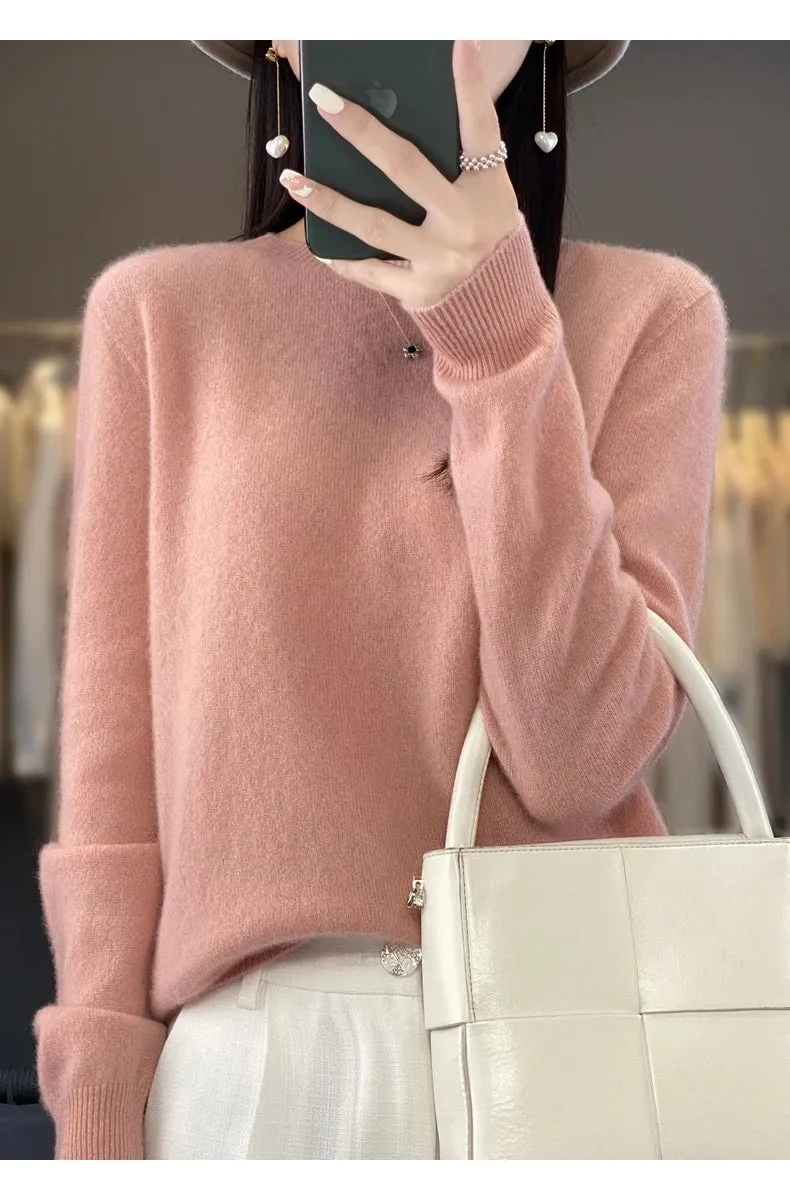 New cashmere sweater women's sweater in autumn and winter 100% merino wool fashion O-neck autumn warm pullover top