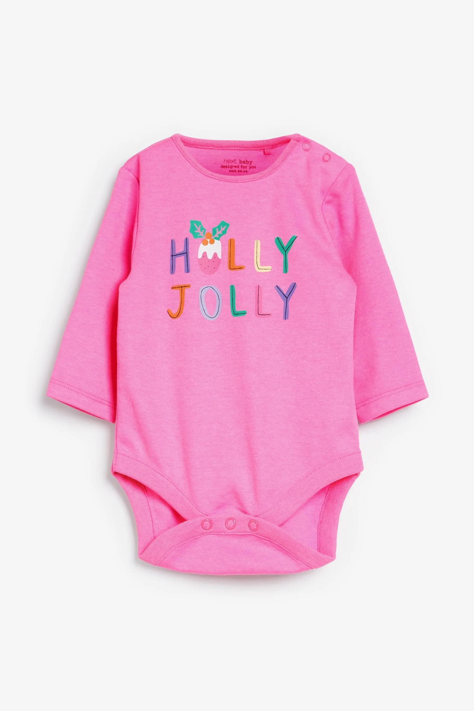 Next 3 Pack Xmas Baby Girls Bodysuits