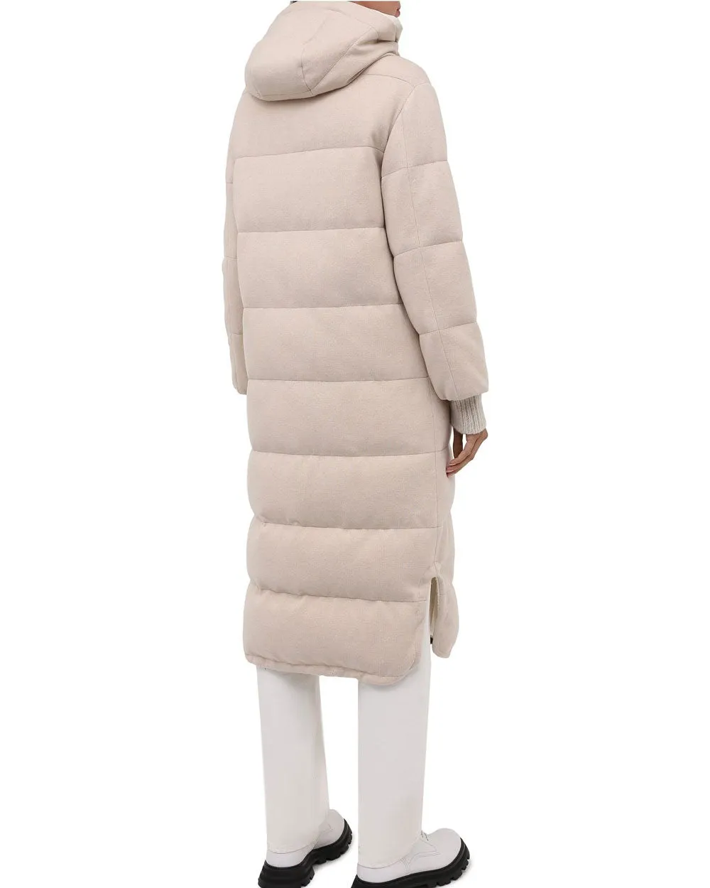 Oat Cashmere Padded Long Coat