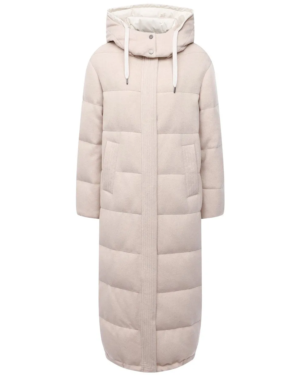 Oat Cashmere Padded Long Coat