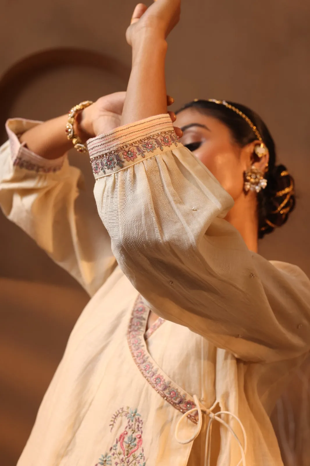 offwhite angrakha style embroiered top and pant