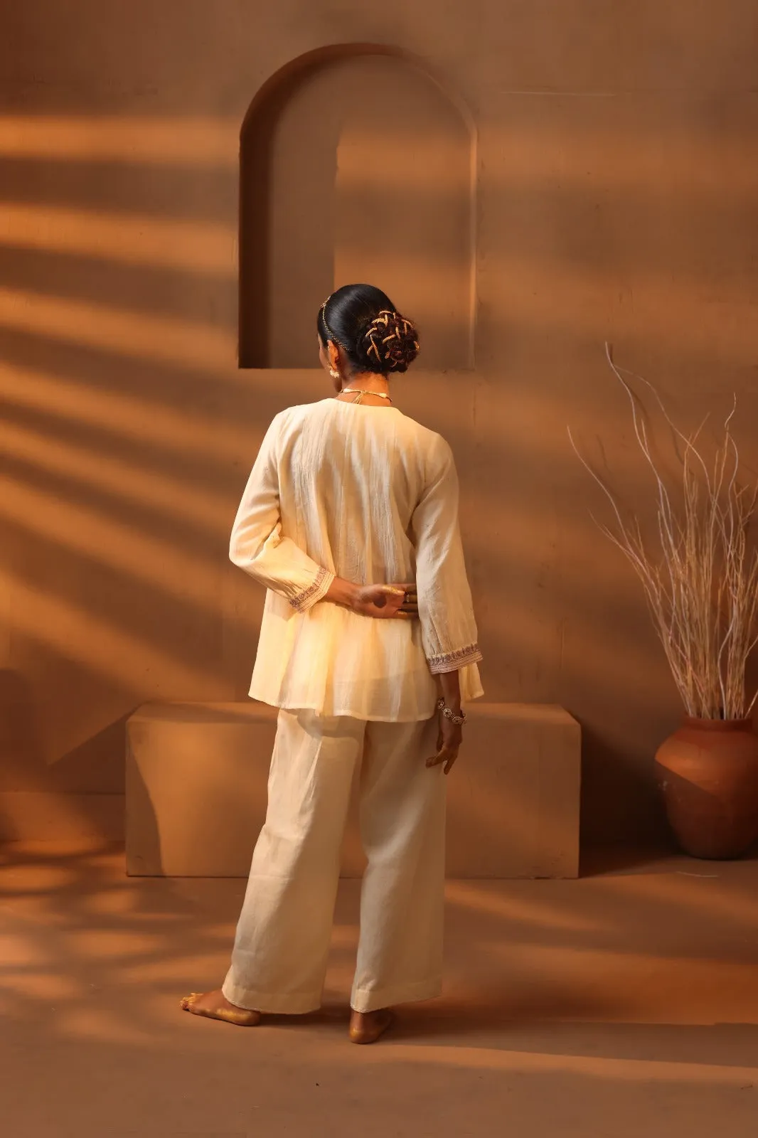 offwhite angrakha style embroiered top and pant