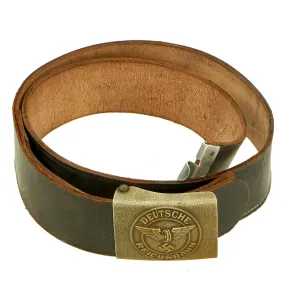 Original German WWII DRB Bahnschutzpolizei Railway Police Belt with Pebbled Aluminum Buckle