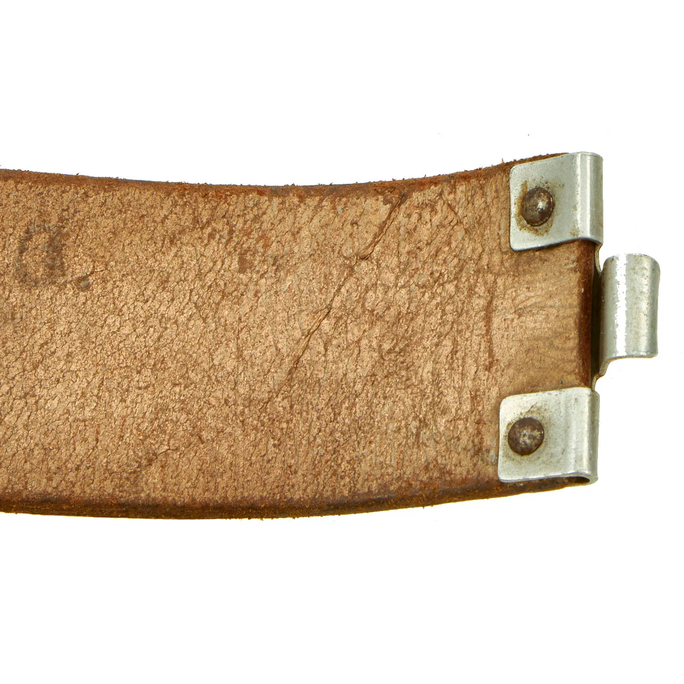 Original German WWII DRB Bahnschutzpolizei Railway Police Belt with Pebbled Aluminum Buckle