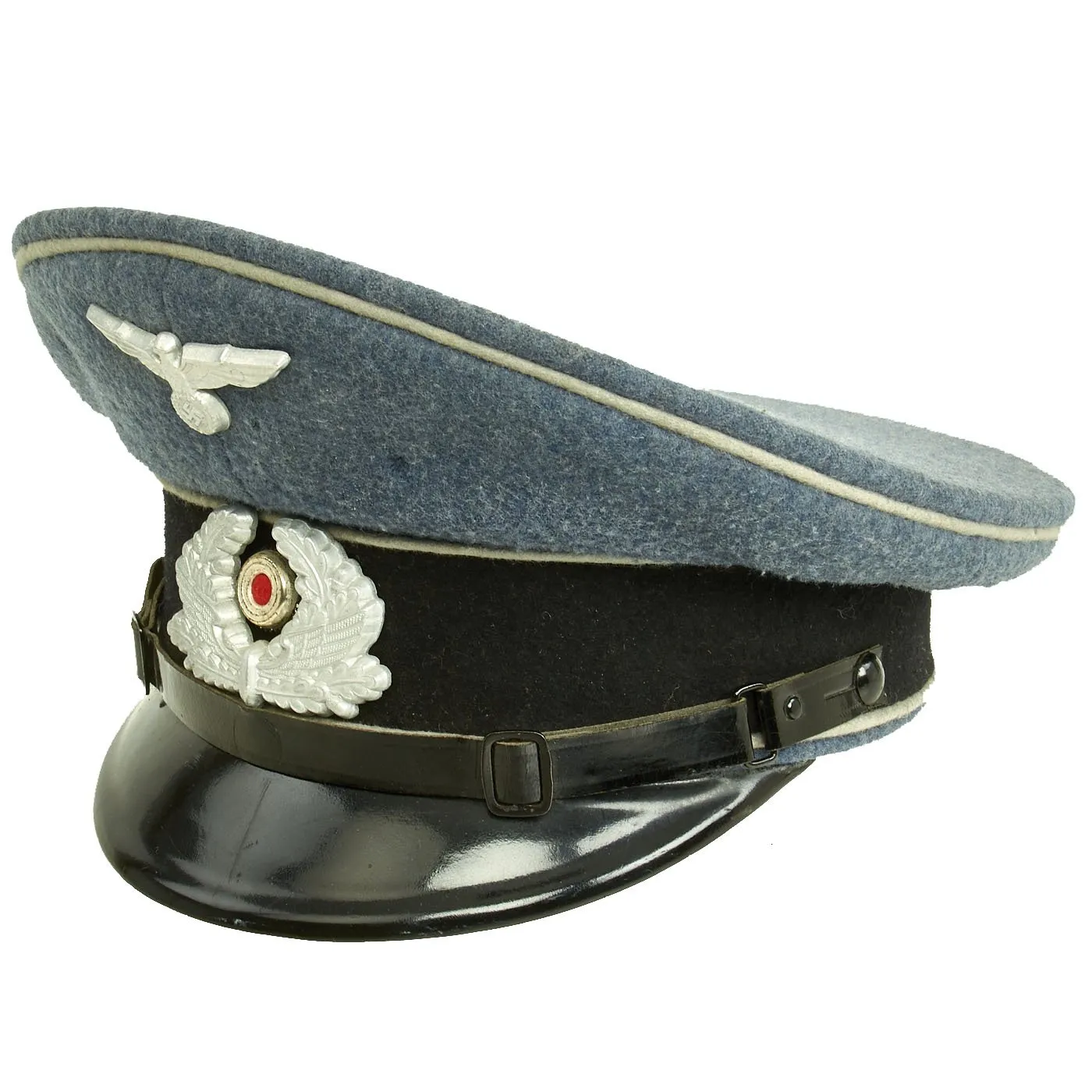Original German WWII DRB Bahnschutzpolizei Railway Police Visor Cap by Clemens Wagner - 58cm