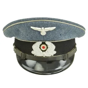 Original German WWII DRB Bahnschutzpolizei Railway Police Visor Cap by Clemens Wagner - 58cm