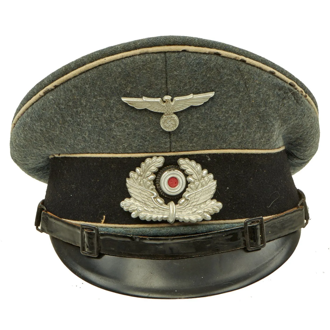 Original German WWII DRB Bahnschutzpolizei Railway Police Visor Cap by Peter Küpper - 55cm