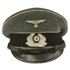 Original German WWII DRB Bahnschutzpolizei Railway Police Visor Cap by Peter Küpper - 55cm