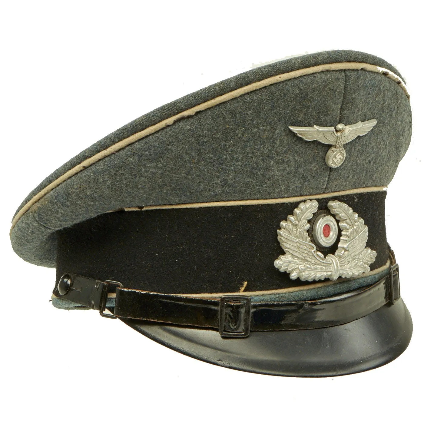 Original German WWII DRB Bahnschutzpolizei Railway Police Visor Cap by Peter Küpper - 55cm