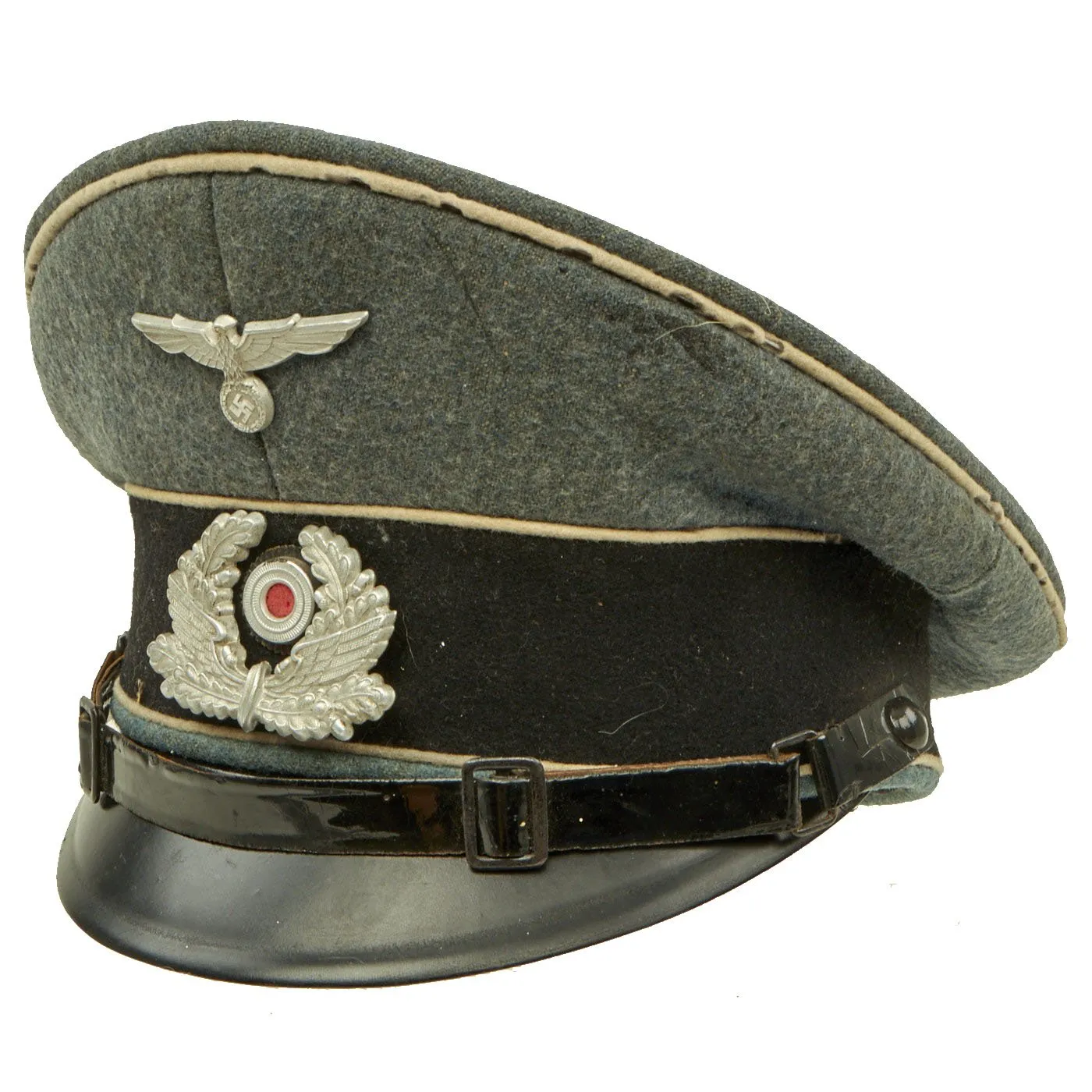 Original German WWII DRB Bahnschutzpolizei Railway Police Visor Cap by Peter Küpper - 55cm