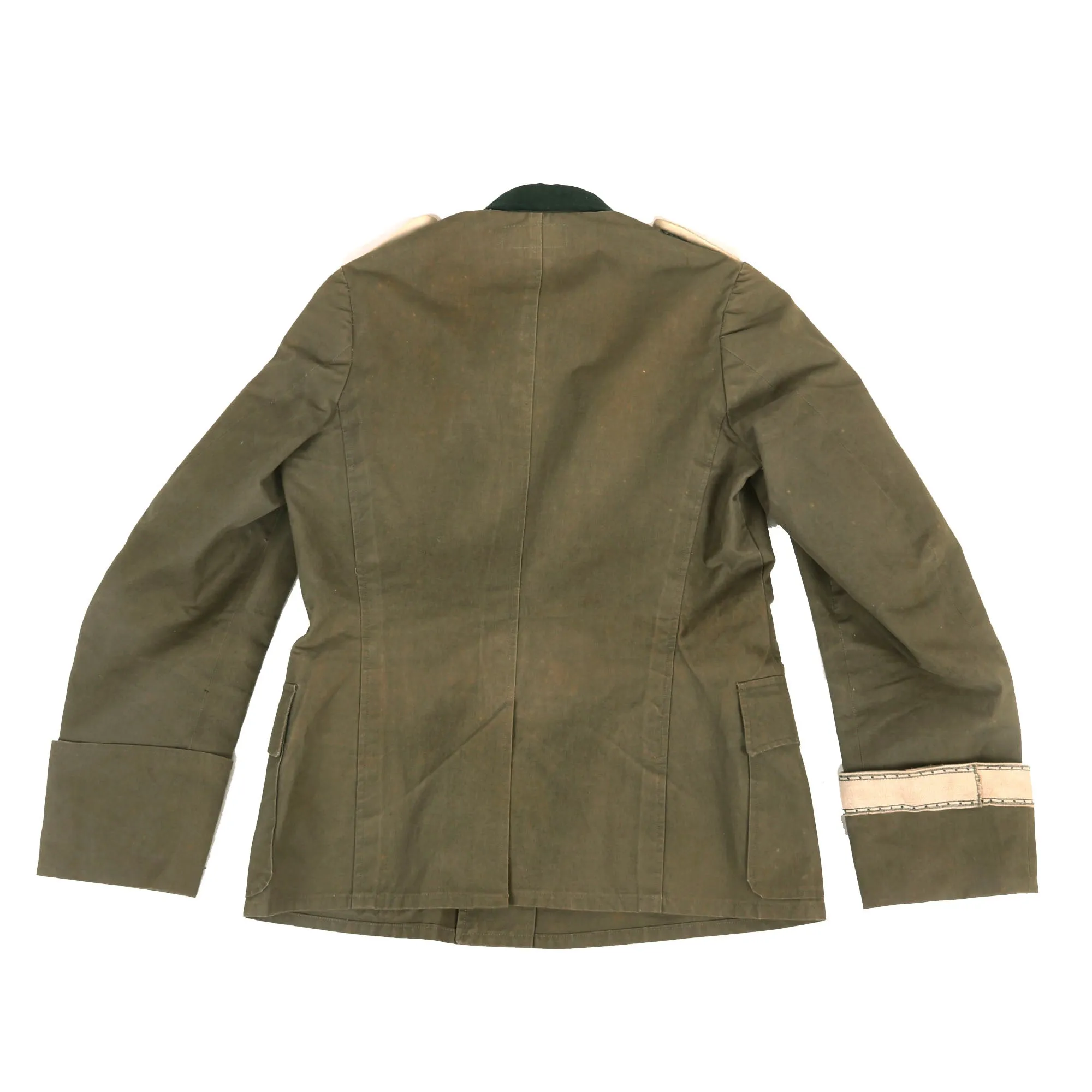 Original German WWII Heer Infantry Oberleutnant Officer Summer Weight M36 Field Tunic by Wilhelm Holters with Rare Kurland Cuff Title - Infanterie Regiment 32