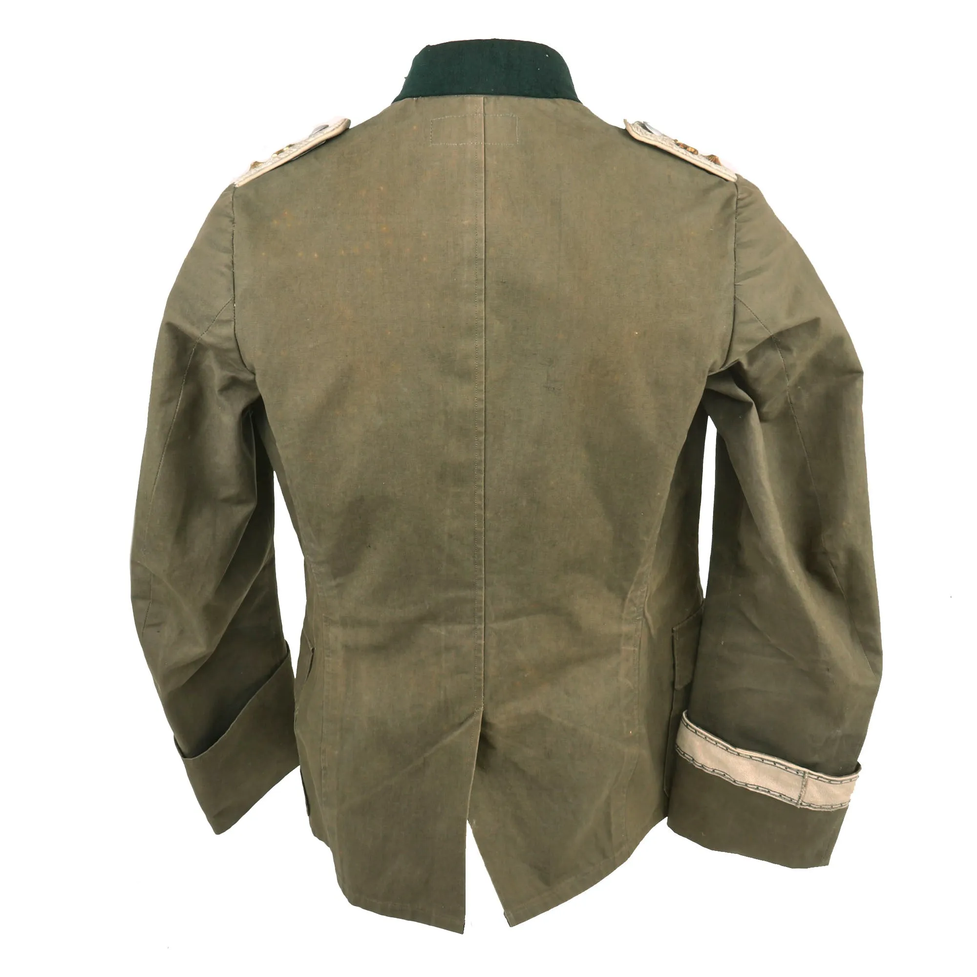 Original German WWII Heer Infantry Oberleutnant Officer Summer Weight M36 Field Tunic by Wilhelm Holters with Rare Kurland Cuff Title - Infanterie Regiment 32