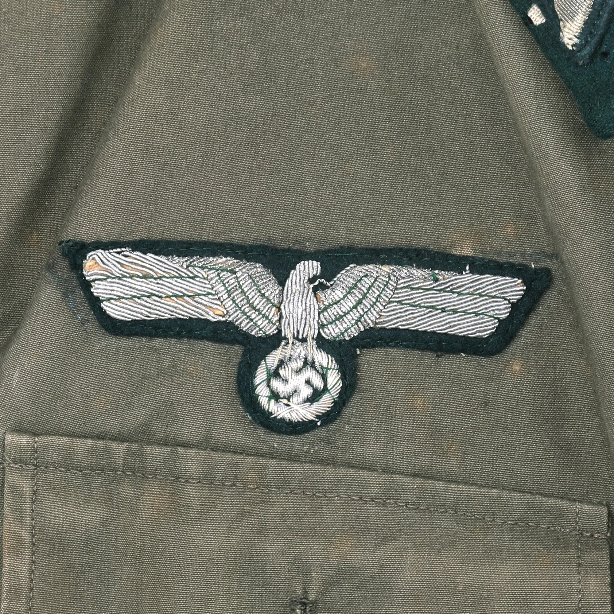 Original German WWII Heer Infantry Oberleutnant Officer Summer Weight M36 Field Tunic by Wilhelm Holters with Rare Kurland Cuff Title - Infanterie Regiment 32