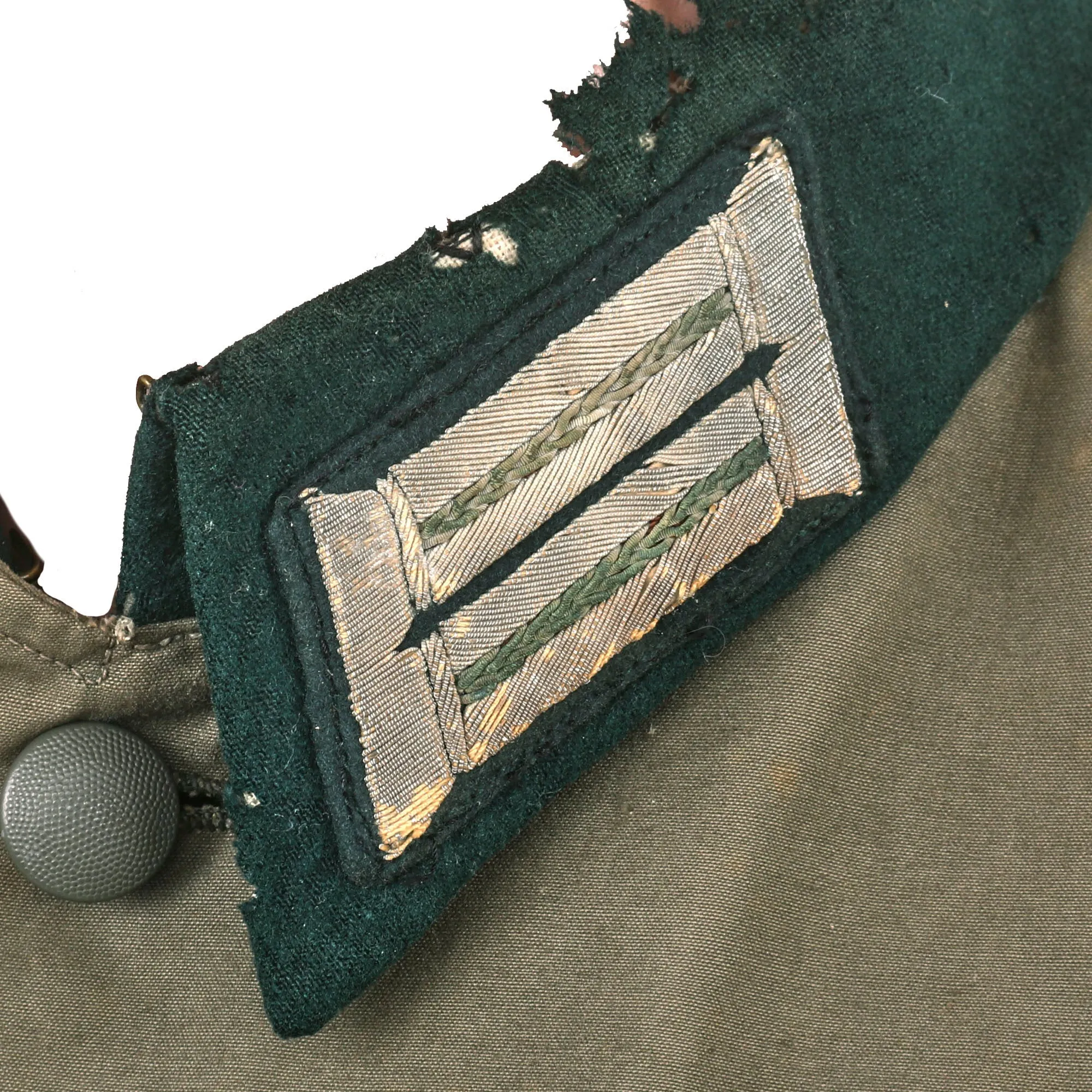 Original German WWII Heer Infantry Oberleutnant Officer Summer Weight M36 Field Tunic by Wilhelm Holters with Rare Kurland Cuff Title - Infanterie Regiment 32