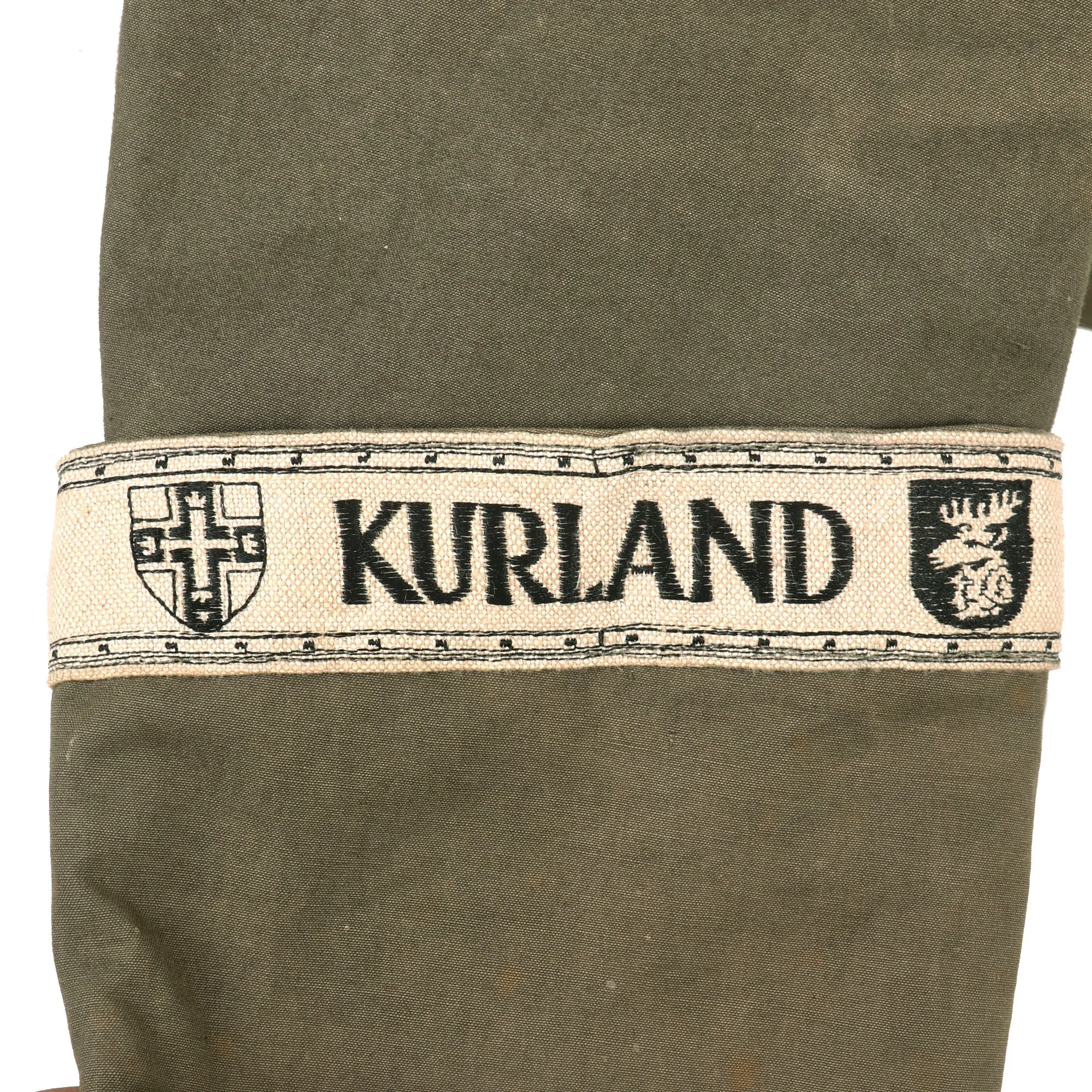 Original German WWII Heer Infantry Oberleutnant Officer Summer Weight M36 Field Tunic by Wilhelm Holters with Rare Kurland Cuff Title - Infanterie Regiment 32