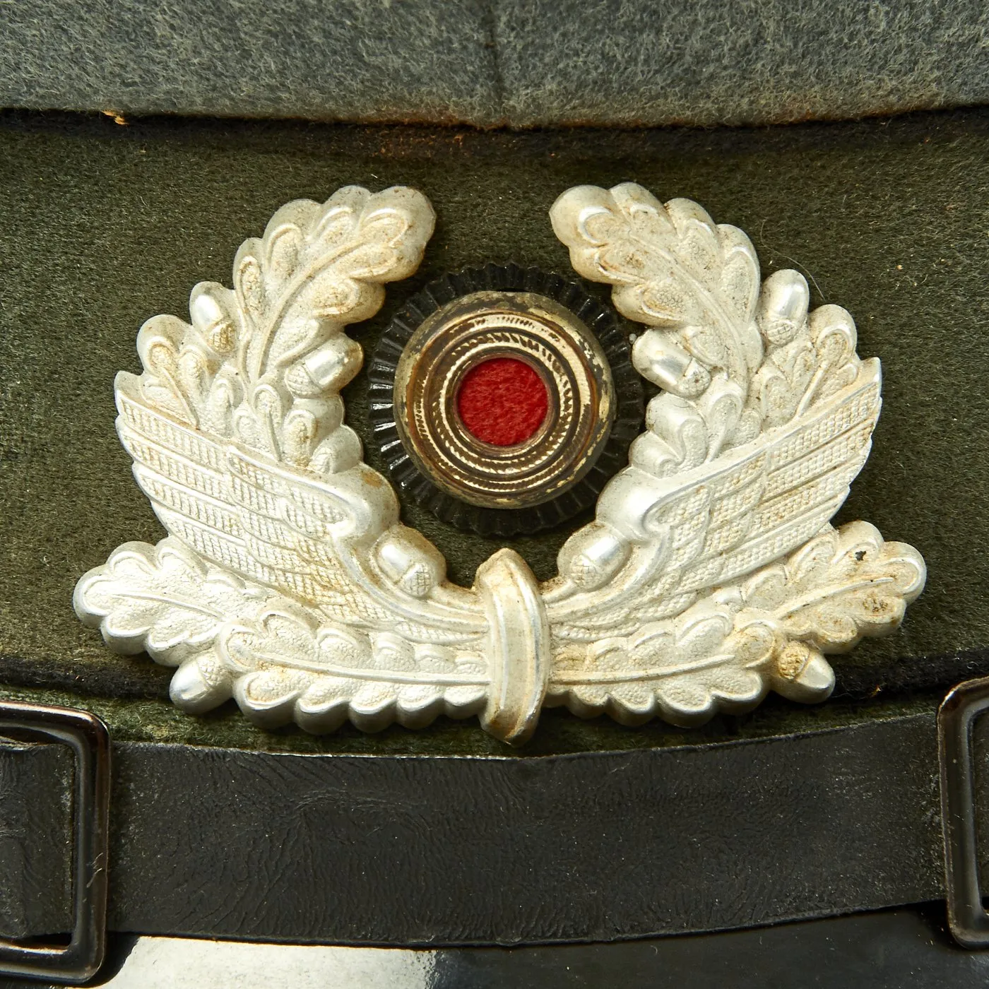 Original German WWII Named DRB Bahnschutzpolizei Railway Police 56cm Visor Cap by Clemens Wagner
