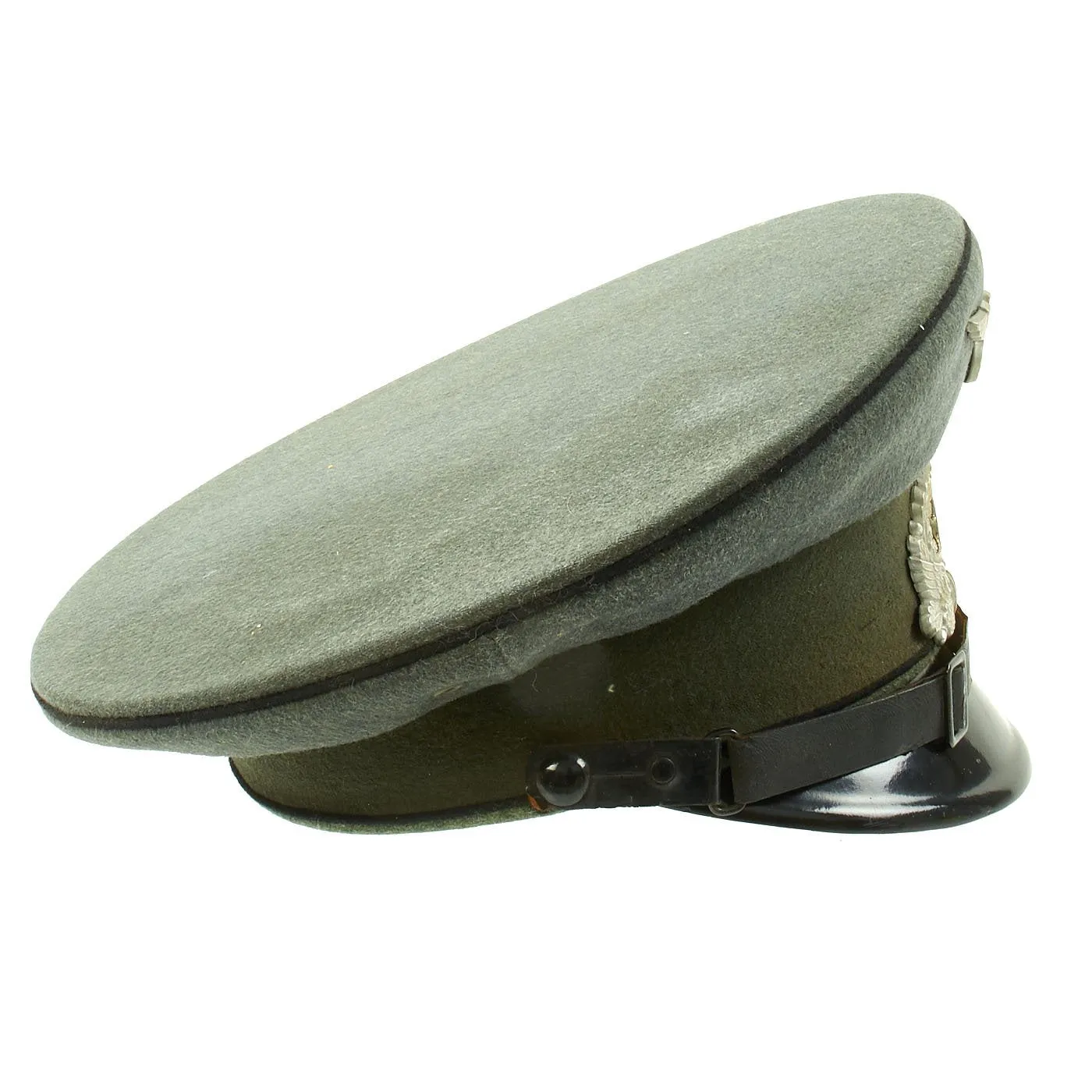 Original German WWII Named DRB Bahnschutzpolizei Railway Police 56cm Visor Cap by Clemens Wagner