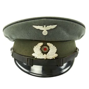 Original German WWII Named DRB Bahnschutzpolizei Railway Police 56cm Visor Cap by Clemens Wagner